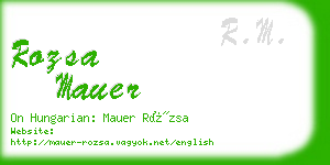 rozsa mauer business card